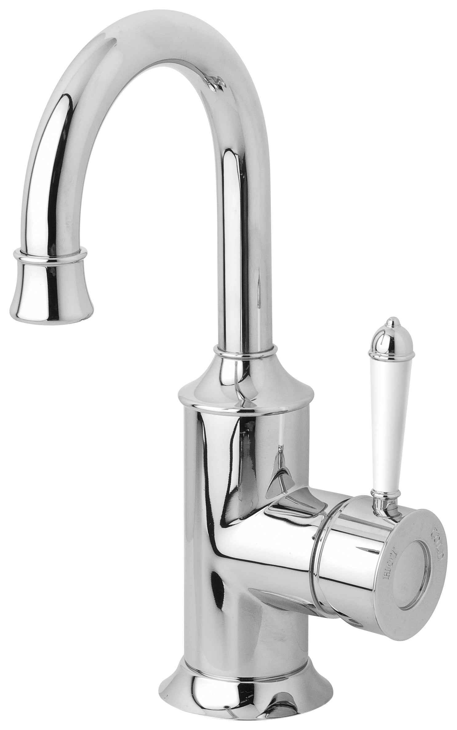 PHOENIX NOSTALGIA BASIN MIXER 120MM GOOSENECK CHROME AND WHITE