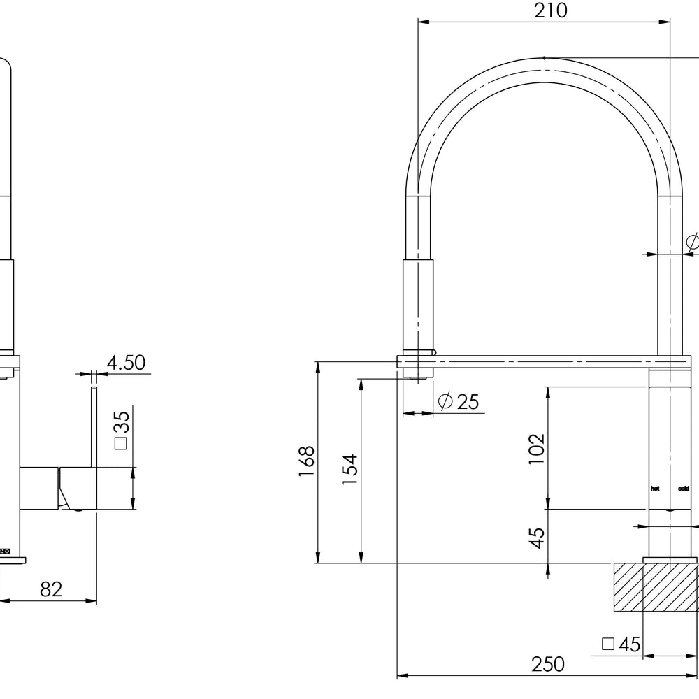 PHOENIX VEZZ LEAD FREE FLEXIBLE HOSE SINK MIXER 421MM BRUSHED NICKEL