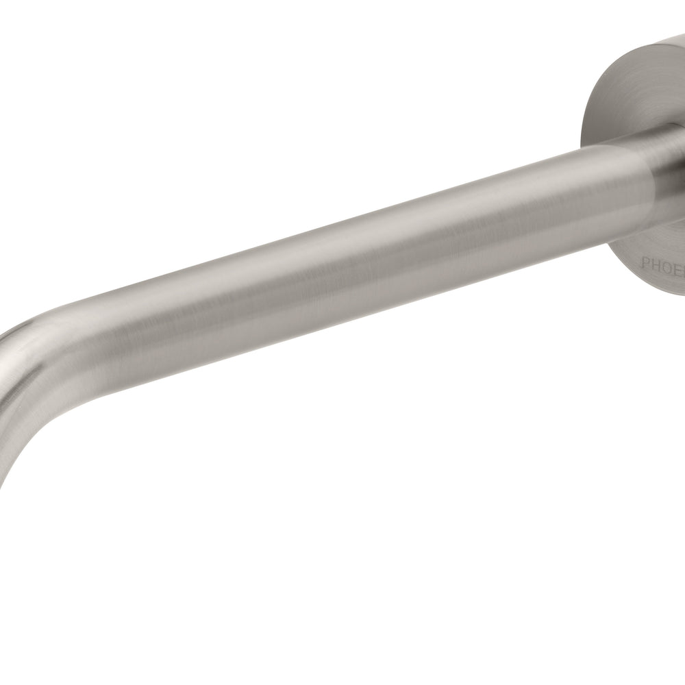 PHOENIX VIVID SLIMLINE LEAD FREE WALL BATH OUTLET 230MM BRUSHED NICKEL
