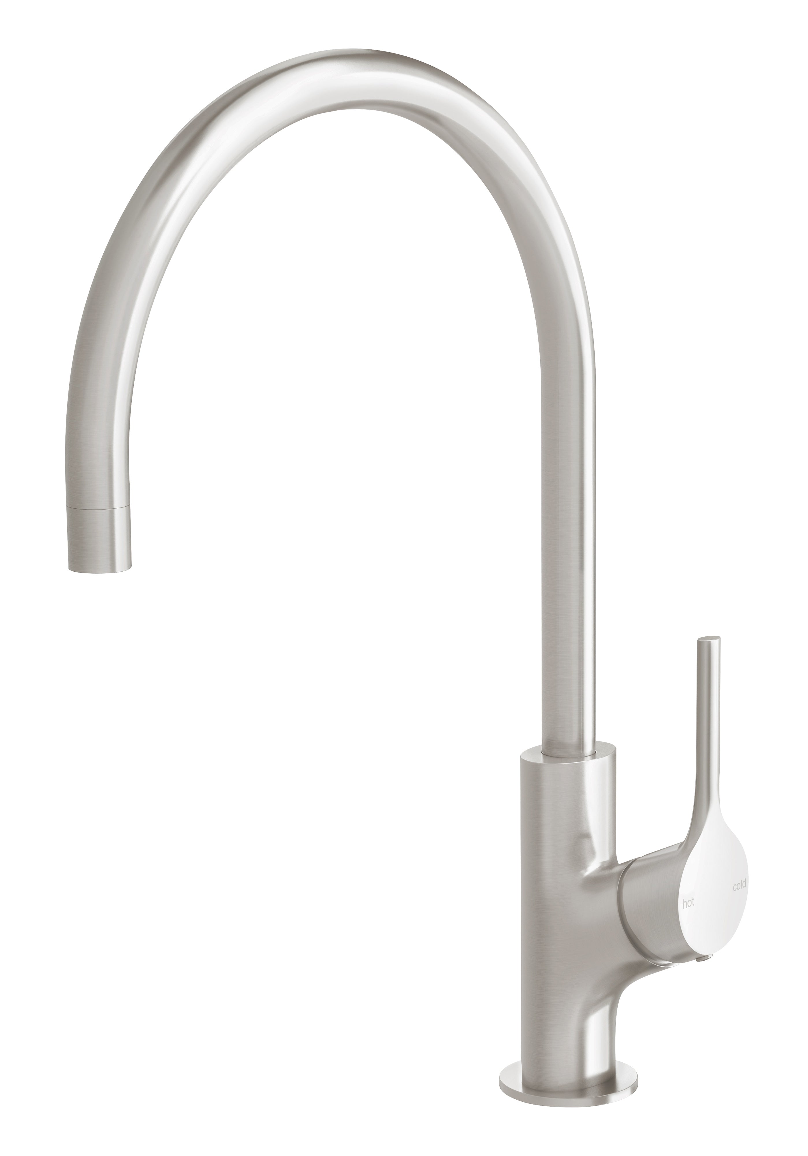 PHOENIX VIVID SLIMLINE GOOSENECK LEAD FREE SINK MIXER 220MM BRUSHED NICKEL