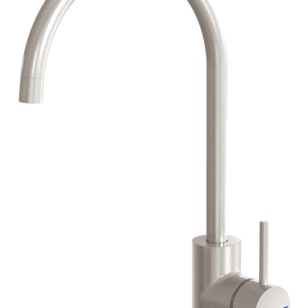 PHOENIX PINA GOOSENECK LEAD FREE SINK MIXER 200MM BRUSHED NICKEL