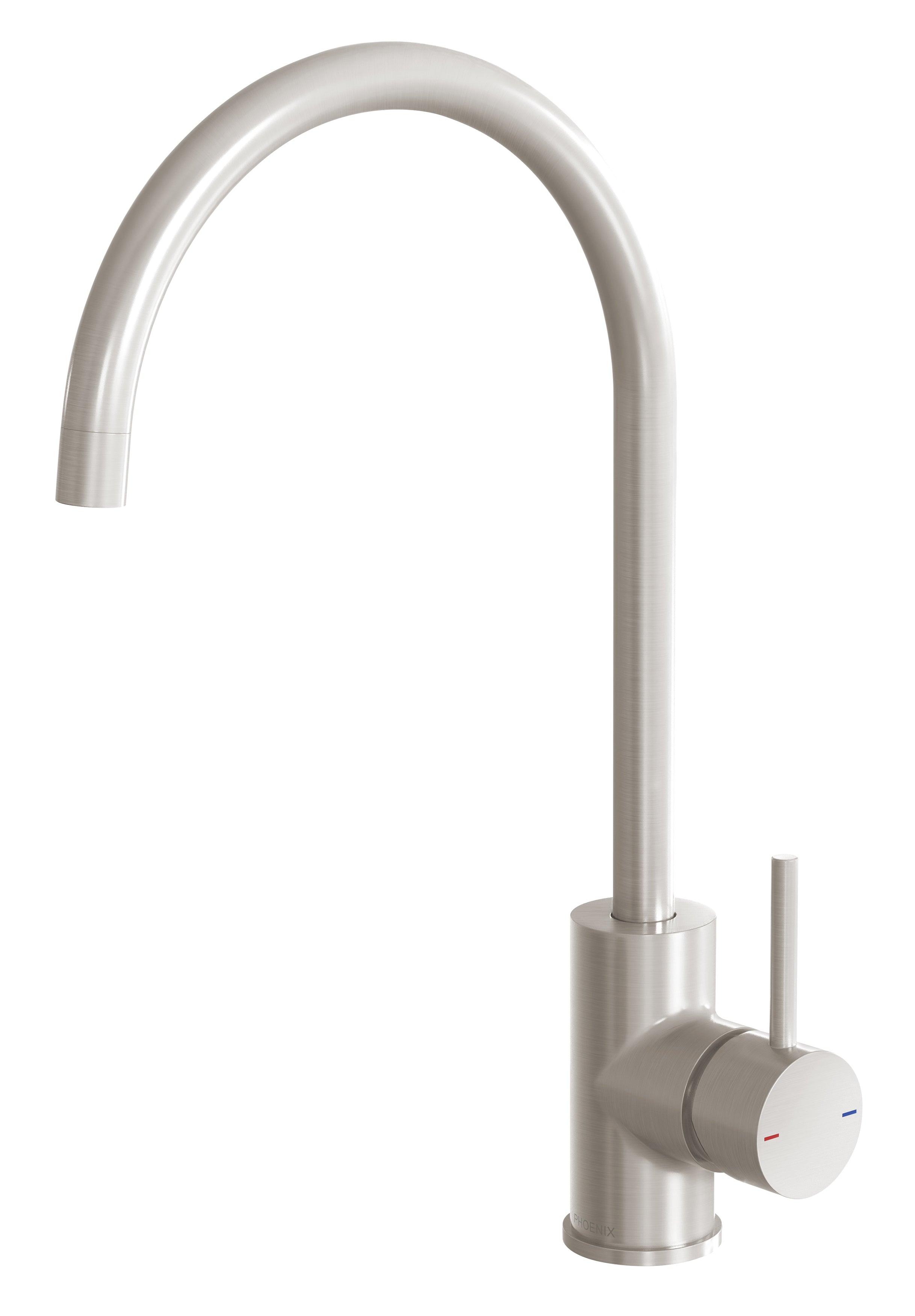 PHOENIX PINA GOOSENECK LEAD FREE SINK MIXER 200MM BRUSHED NICKEL