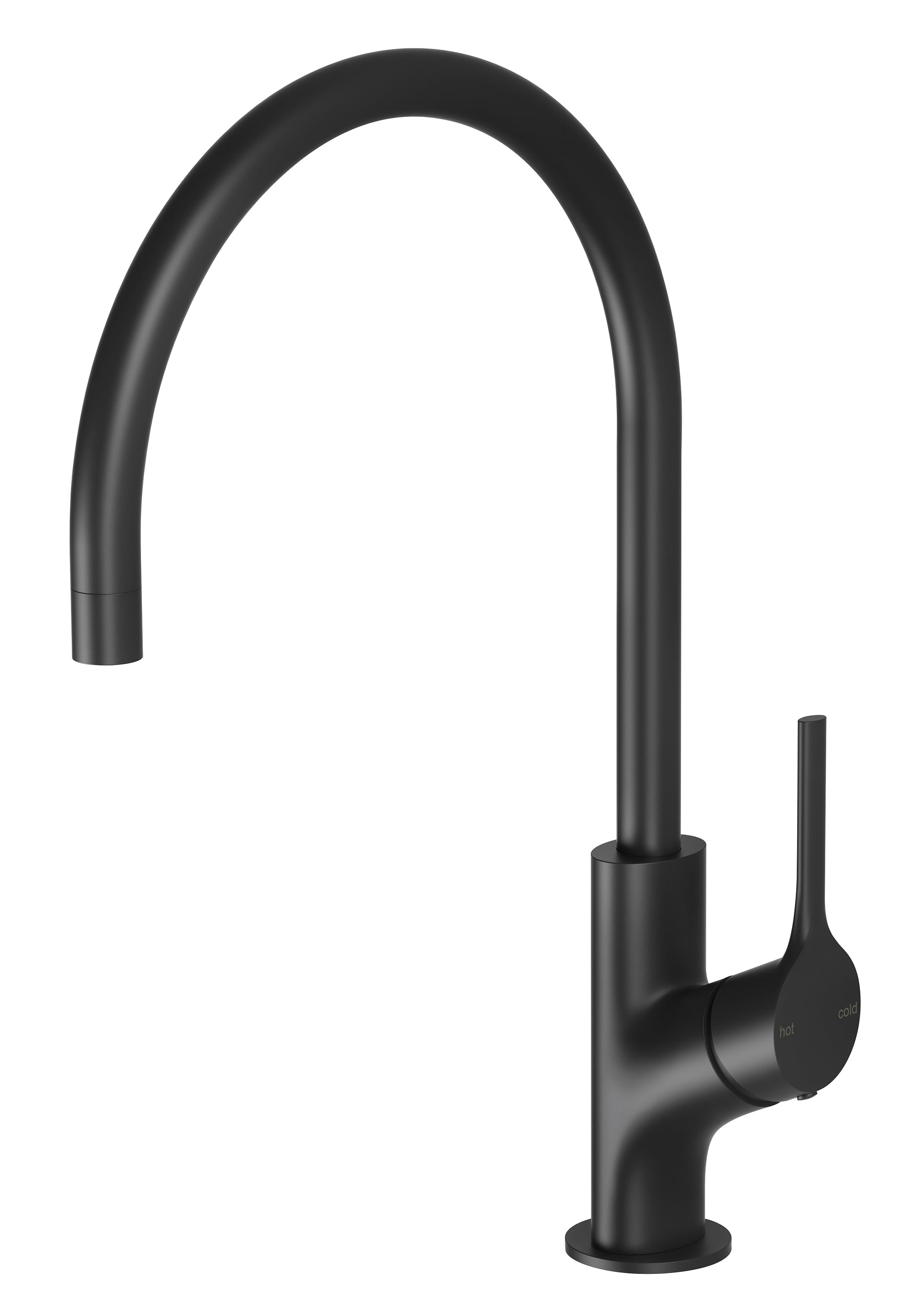 PHOENIX VIVID SLIMLINE OVAL GOOSENECK SINK MIXER 220MM MATTE BLACK