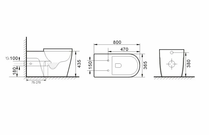 INSPIRE WELLNESS CARE RIMLESS WALL FACED PAN GLOSS WHITE