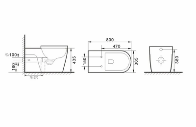 INSPIRE WELLNESS CARE RIMLESS WALL FACED PAN GLOSS WHITE