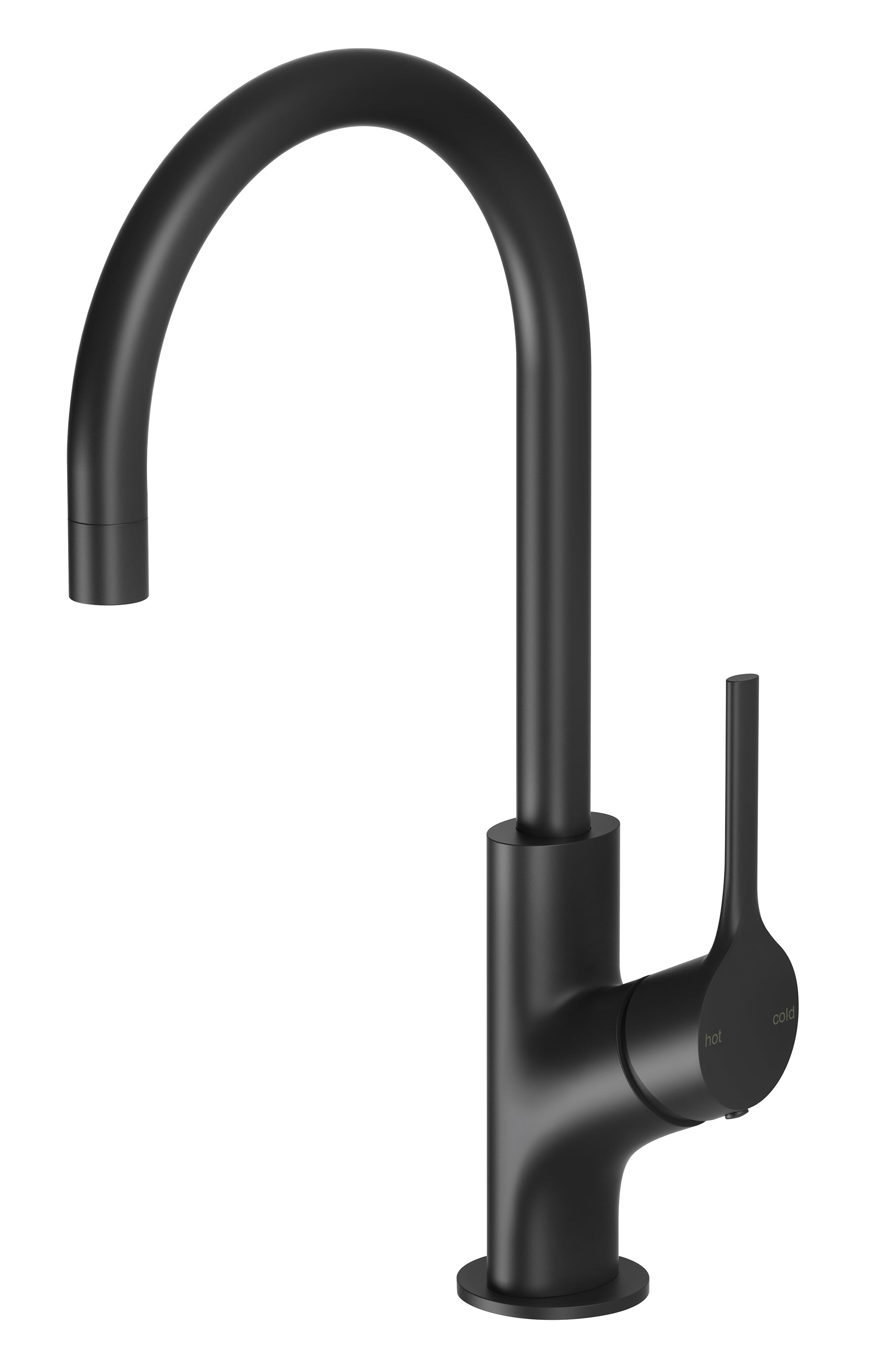 PHOENIX VIVID SLIMLINE OVAL GOOSENECK SINK MIXER 160MM MATTE BLACK