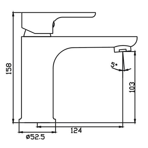 TAPART SLEEK LEAD FREE BASIN MIXER LUXURY 158MM CHROME