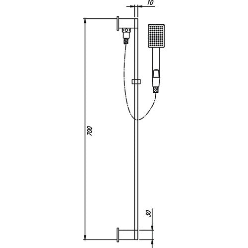 HELLYCAR ERIC HAND SHOWER ON RAIL CHROME