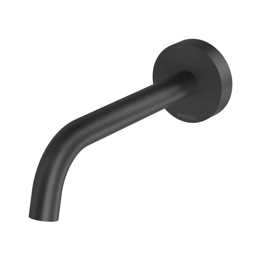 PHOENIX VIVID SLIMLINE PLUS LEAD FREE WALL BASIN / BATH OUTLET 180MM MATTE BLACK