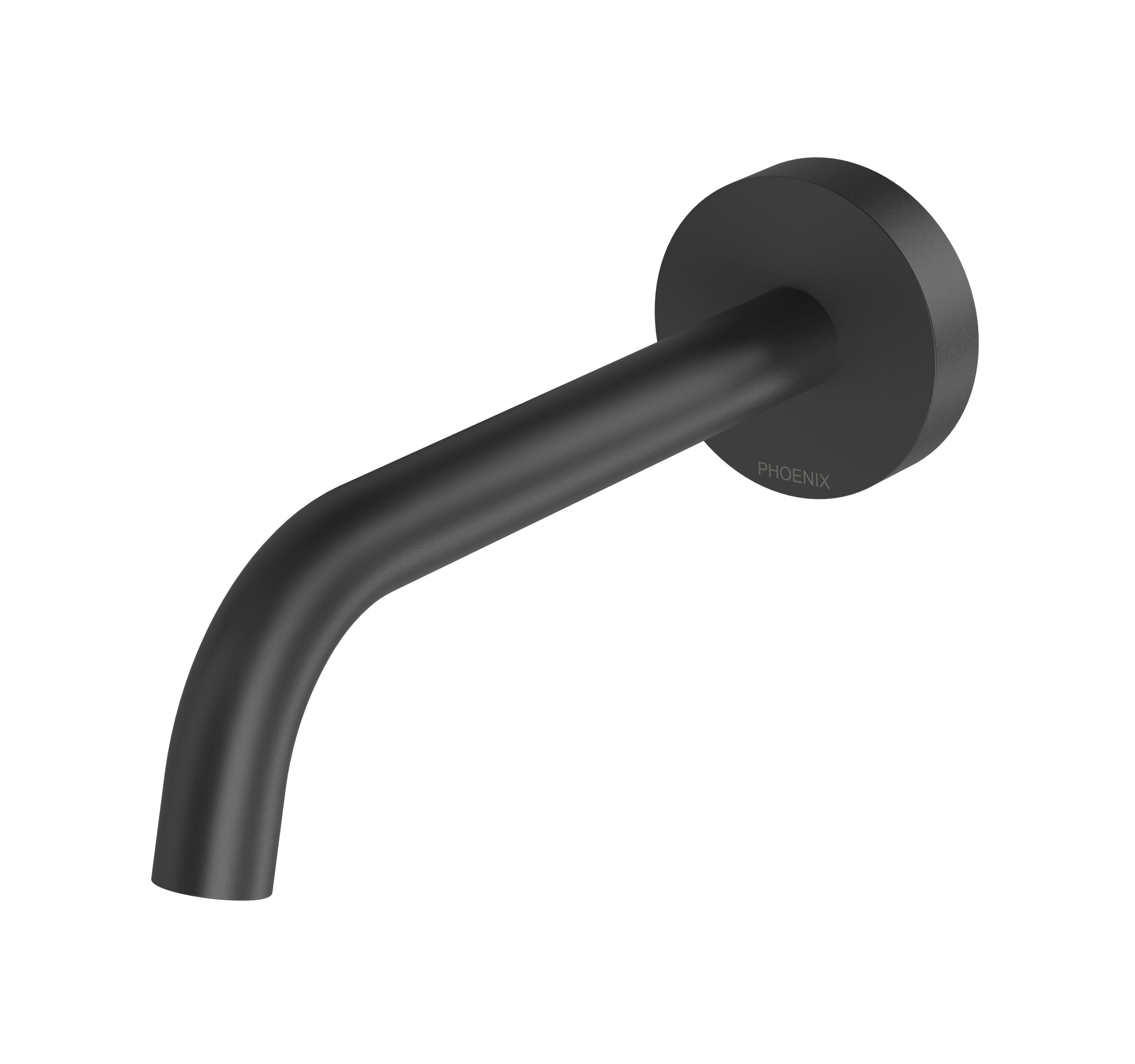 PHOENIX VIVID SLIMLINE PLUS WALL BASIN / BATH OUTLET 180MM MATTE BLACK