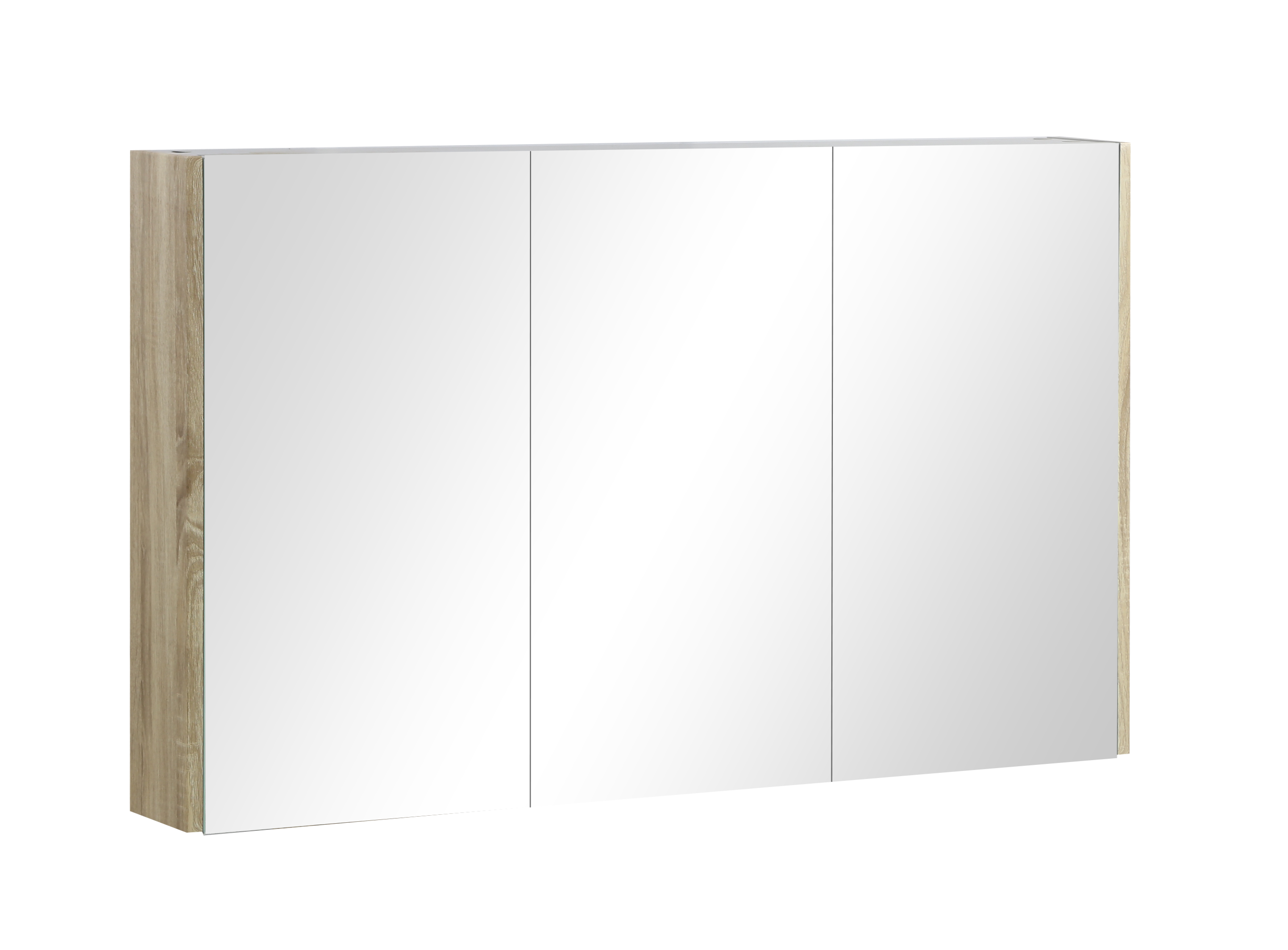 POSEIDON QUBIST WHITE OAK MIRROR SHAVING CABINET 1200X720MM