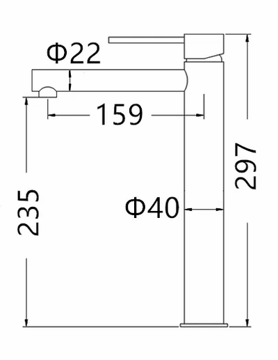 INSPIRE ROUL TALL BASIN MIXER MATTE BLACK AND ROSE GOLD