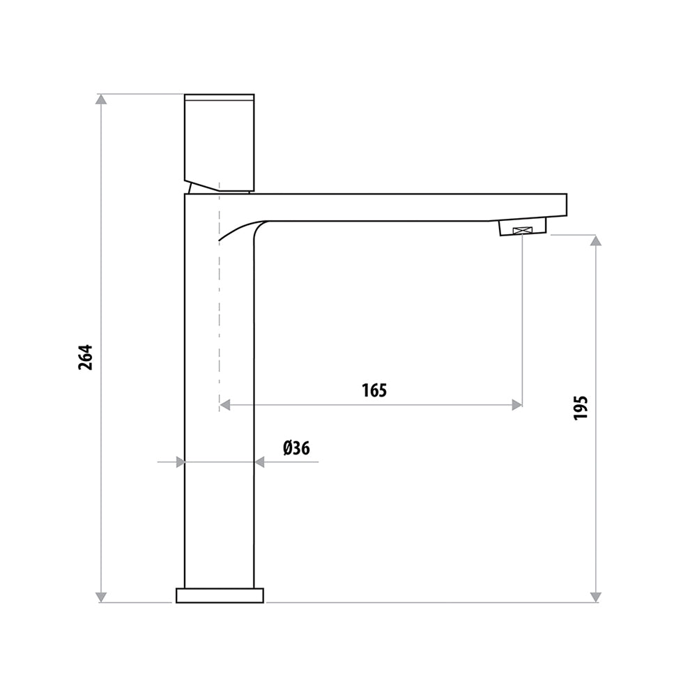 LINKWARE GABE HIGH RISE MIXER MATTE BLACK AND CHROME