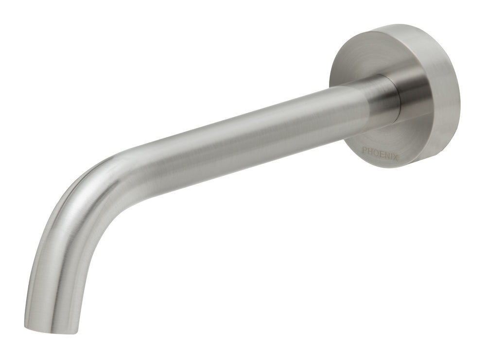 PHOENIX VIVID SLIMLINE WALL BATH OUTLET 180MM BRUSHED NICKEL