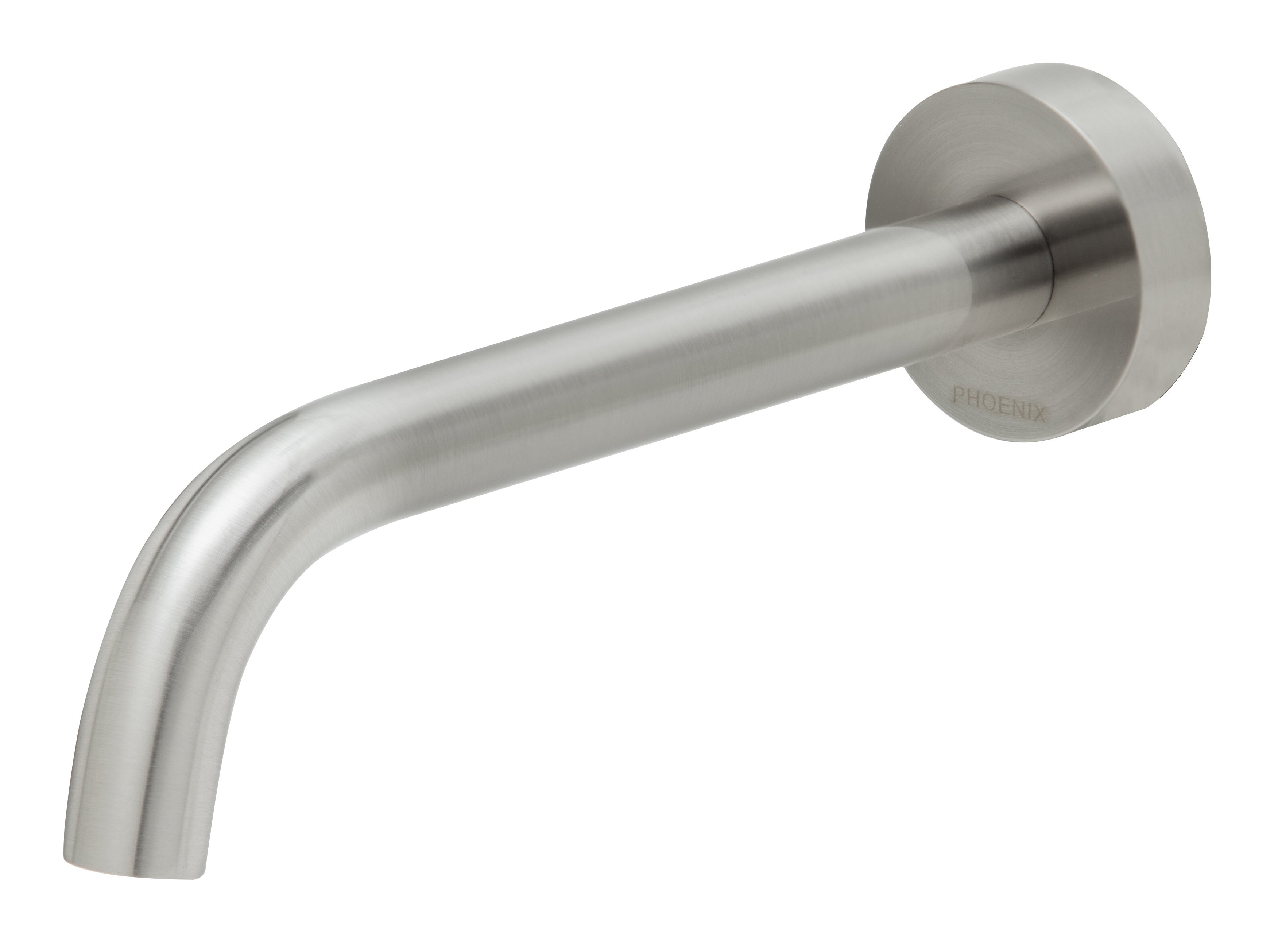 PHOENIX VIVID SLIMLINE LEAD FREE WALL BATH OUTLET 180MM BRUSHED NICKEL