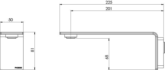 PHOENIX AXIA WALL BASIN / BATH OUTLET 200MM BRUSHED NICKEL