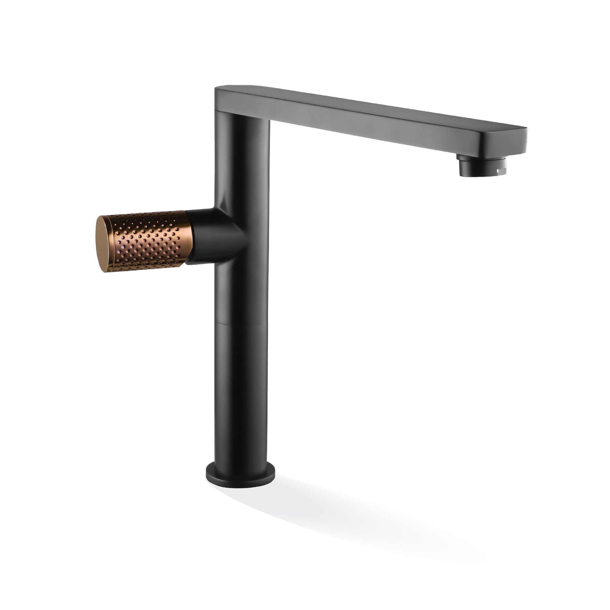 LINKWARE GABE SINK MIXER 250MM MATTE BLACK AND ROSE GOLD
