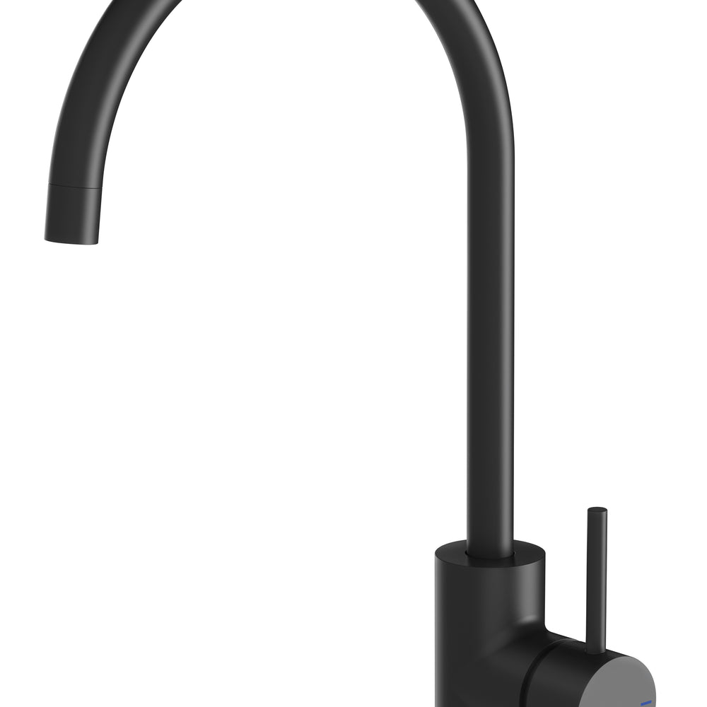 PHOENIX PINA GOOSENECK LEAD FREE SINK MIXER 200MM MATTE BLACK