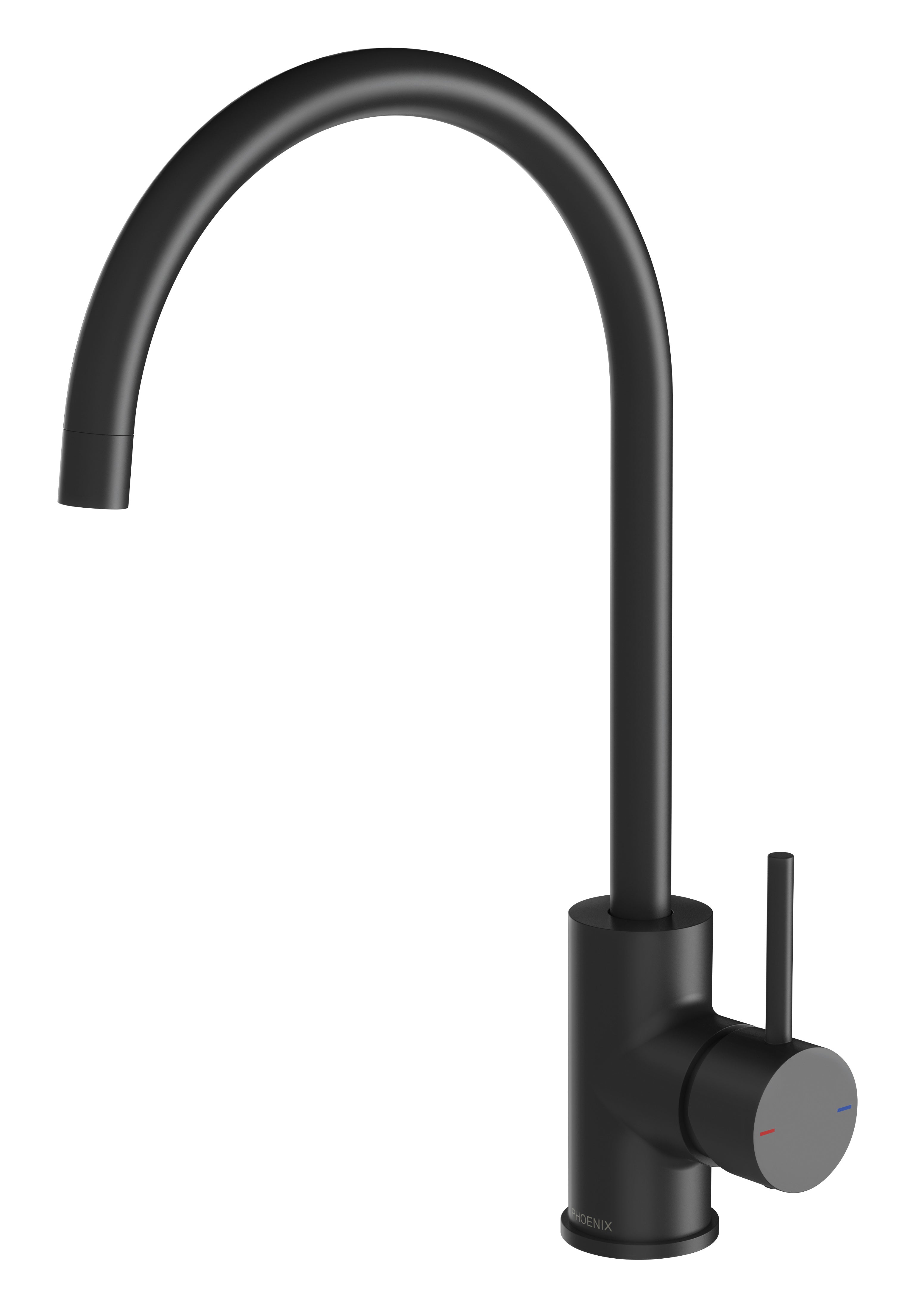 PHOENIX PINA GOOSENECK LEAD FREE SINK MIXER 200MM MATTE BLACK