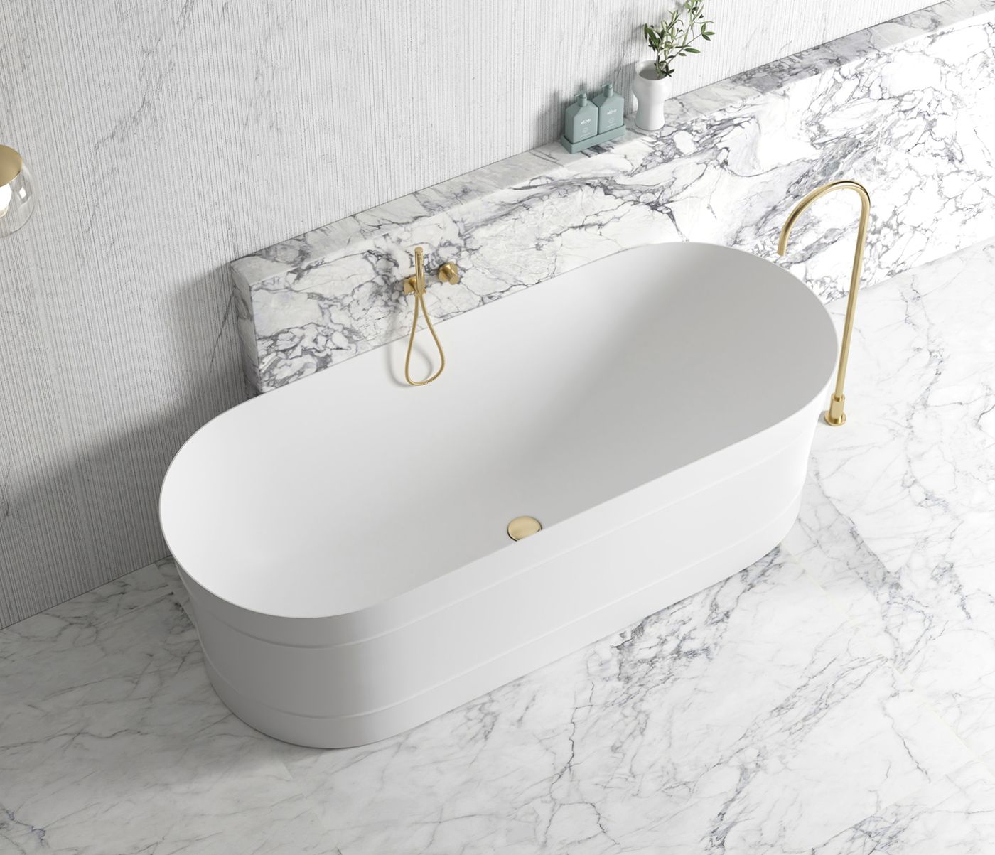 ATTICA BONDI FREE STANDING BATHTUB GLOSS WHITE (AVAILABLE IN 1500MM AND 1700MM)