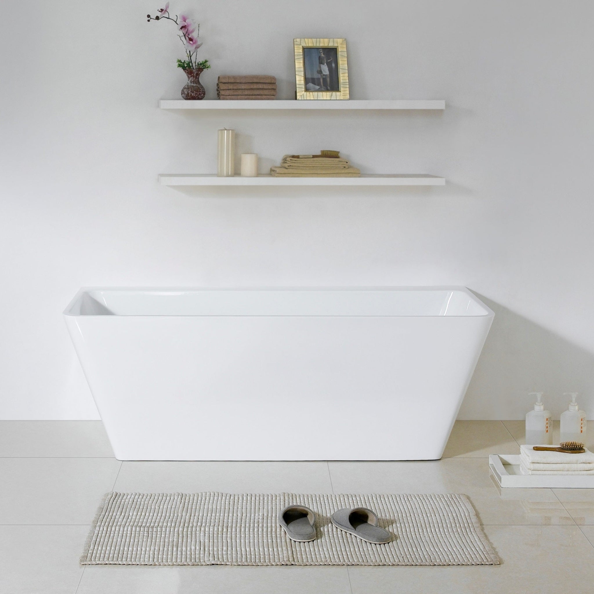 POSEIDON AVIS BACK TO WALL NF BATHTUB GLOSS WHITE (AVAILABLE IN 1575MM AND 1700MM)