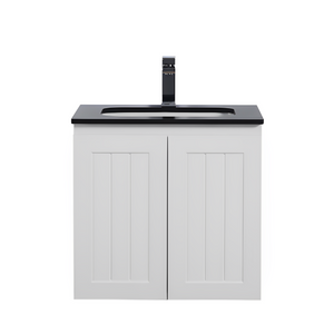 CETO ACACIA SHAKER MATTE WHITE 600MM SINGLE BOWL WALL HUNG VANITY