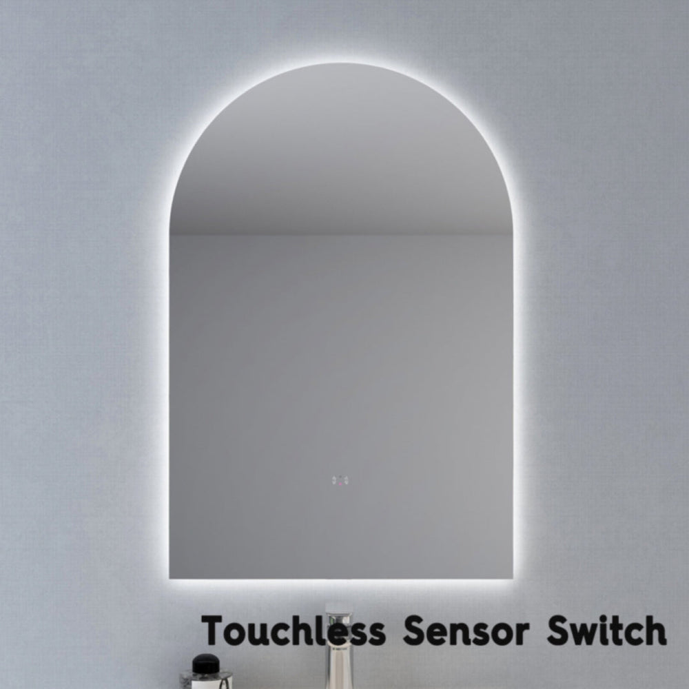 POSEIDON ARCH BACKLIT LED MIRROR 3 COLOUR LIGHTS 600X900MM