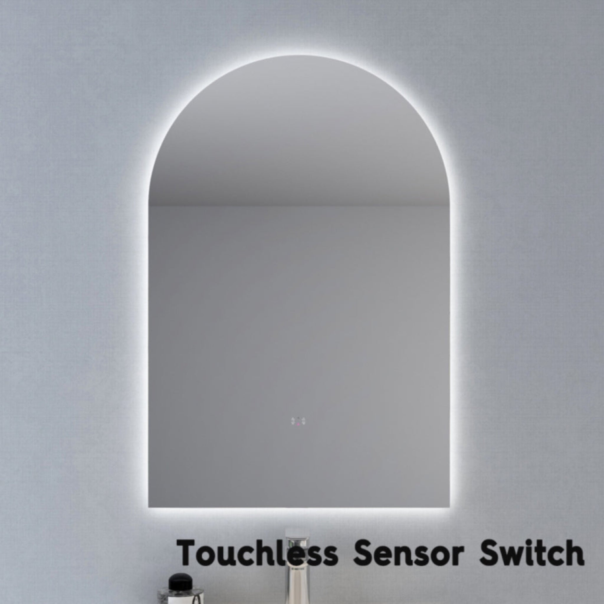 POSEIDON ARCH BACKLIT LED MIRROR 3 COLOUR LIGHTS 600X900MM