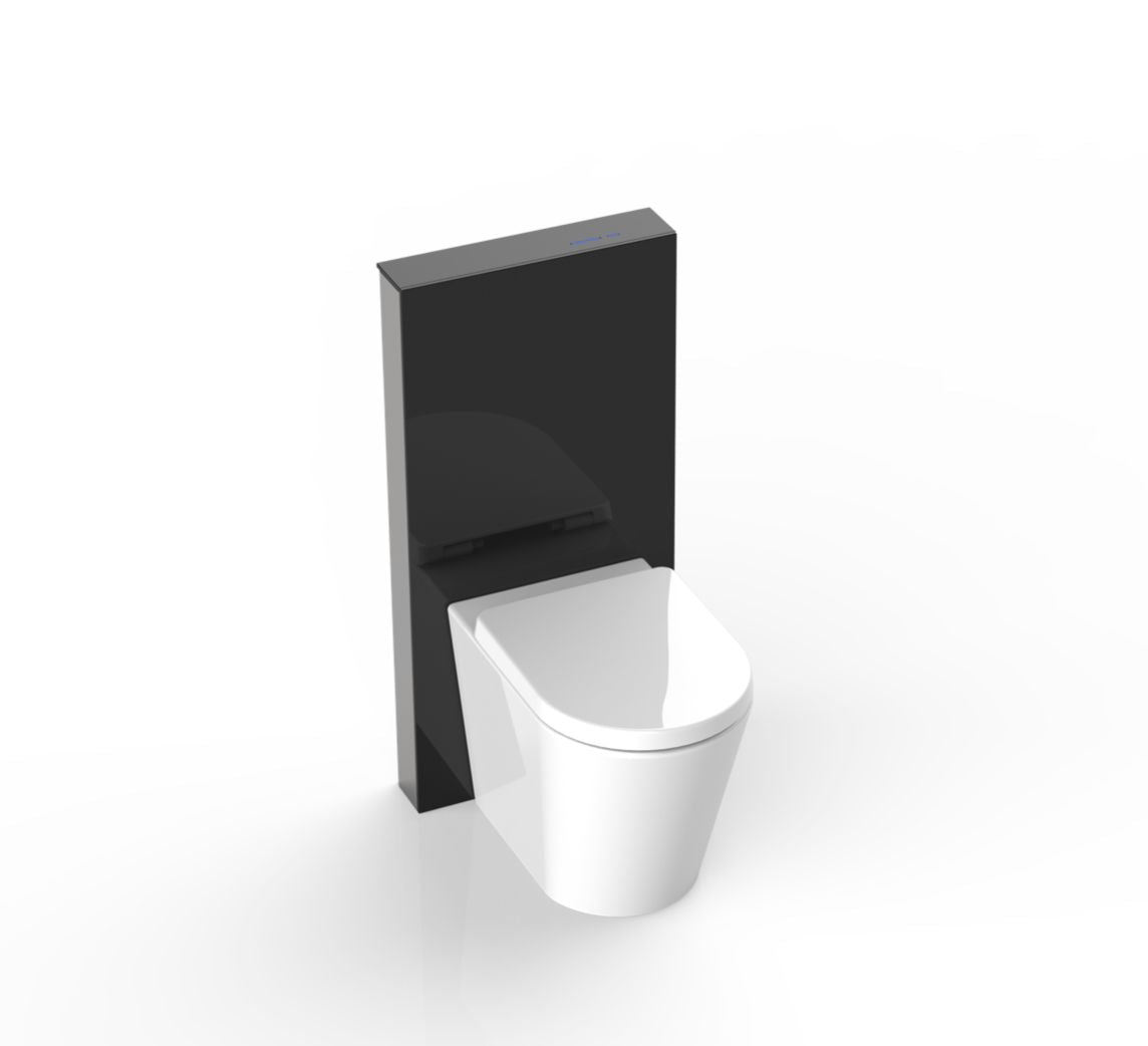 GALLARIA BLACK ALTARETROFIT RIMLESS WALL FACE PAN AND REMOTE WASHLET PACKAGE GLOSS WHITE