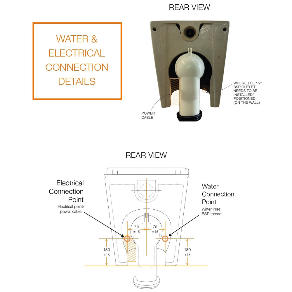 GALLARIA BLACK ALTARETROFIT RIMLESS WALL FACE PAN AND REMOTE BIDET PACKAGE GLOSS WHITE