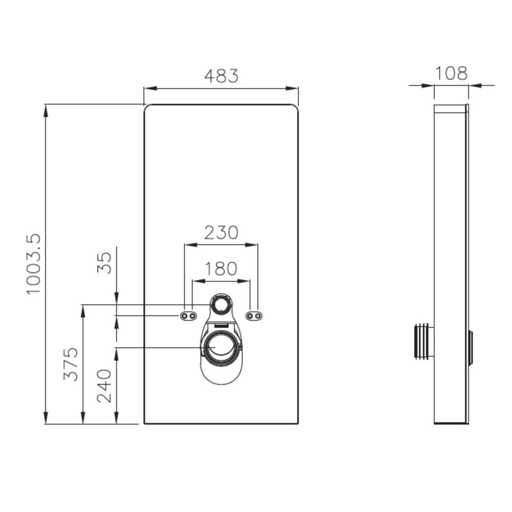 GALLARIA WHITE ALTARETROFIT RIMLESS WALL FACE PAN AND REMOTE BIDET PACKAGE GLOSS WHITE