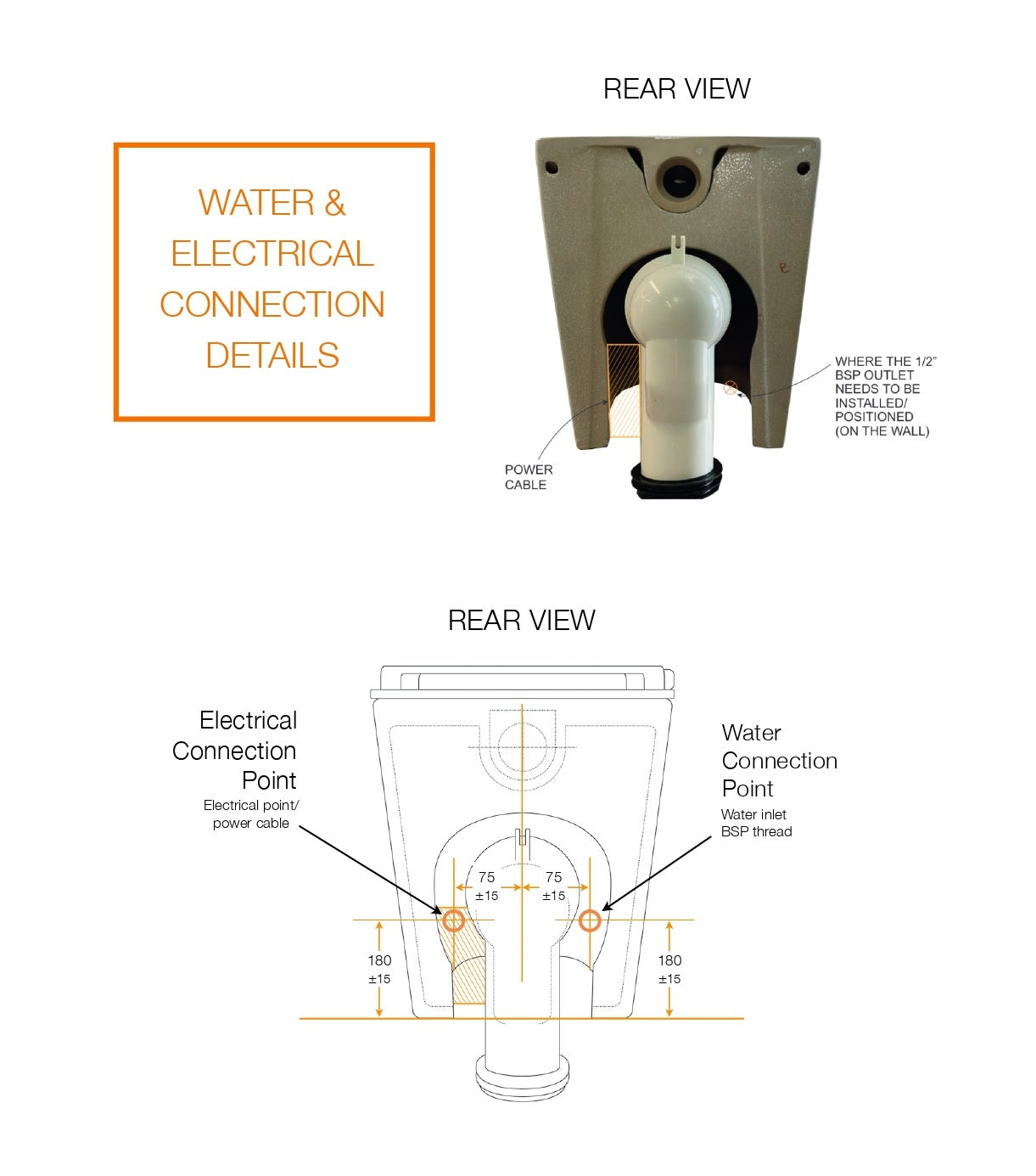 GALLARIA WHITE ALTARETROFIT RIMLESS WALL FACE PAN AND REMOTE BIDET PACKAGE GLOSS WHITE