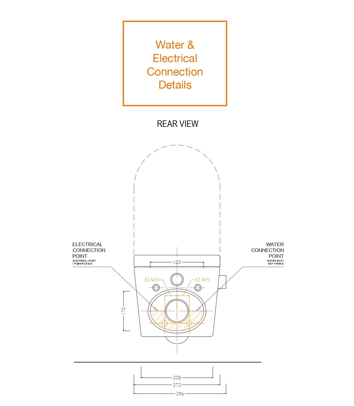 GALLARIA BLACK ALTACOLUMN RIMLESS WALL HUNG PAN AND REMOTE BIDET PACKAGE GLOSS WHITE
