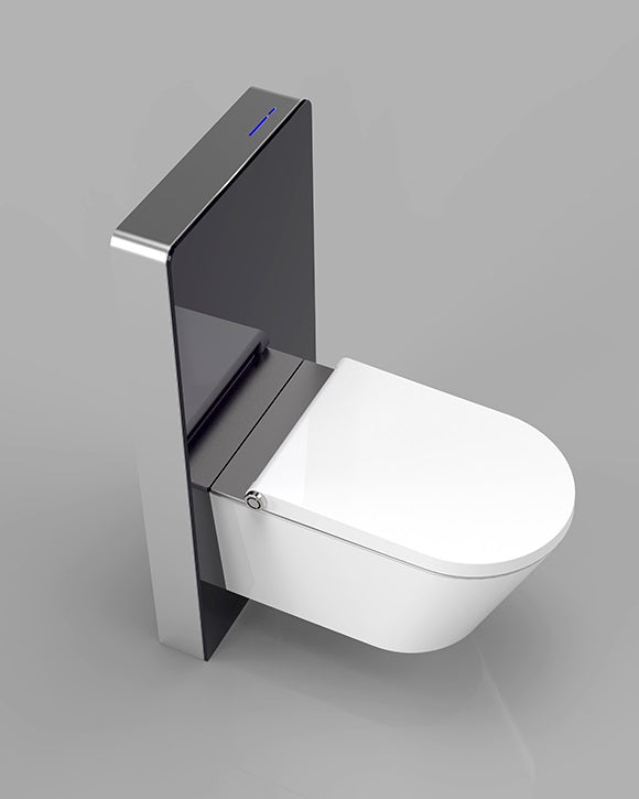 GALLARIA WHITE ALTACOLUMN RIMLESS WALL HUNG PAN AND REMOTE BIDET PACKAGE GLOSS WHITE