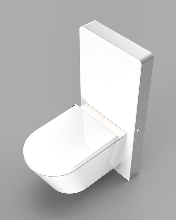 GALLARIA WHITE ALTACOLUMN RIMLESS WALL HUNG PAN AND REMOTE WASHLET PACKAGE GLOSS WHITE