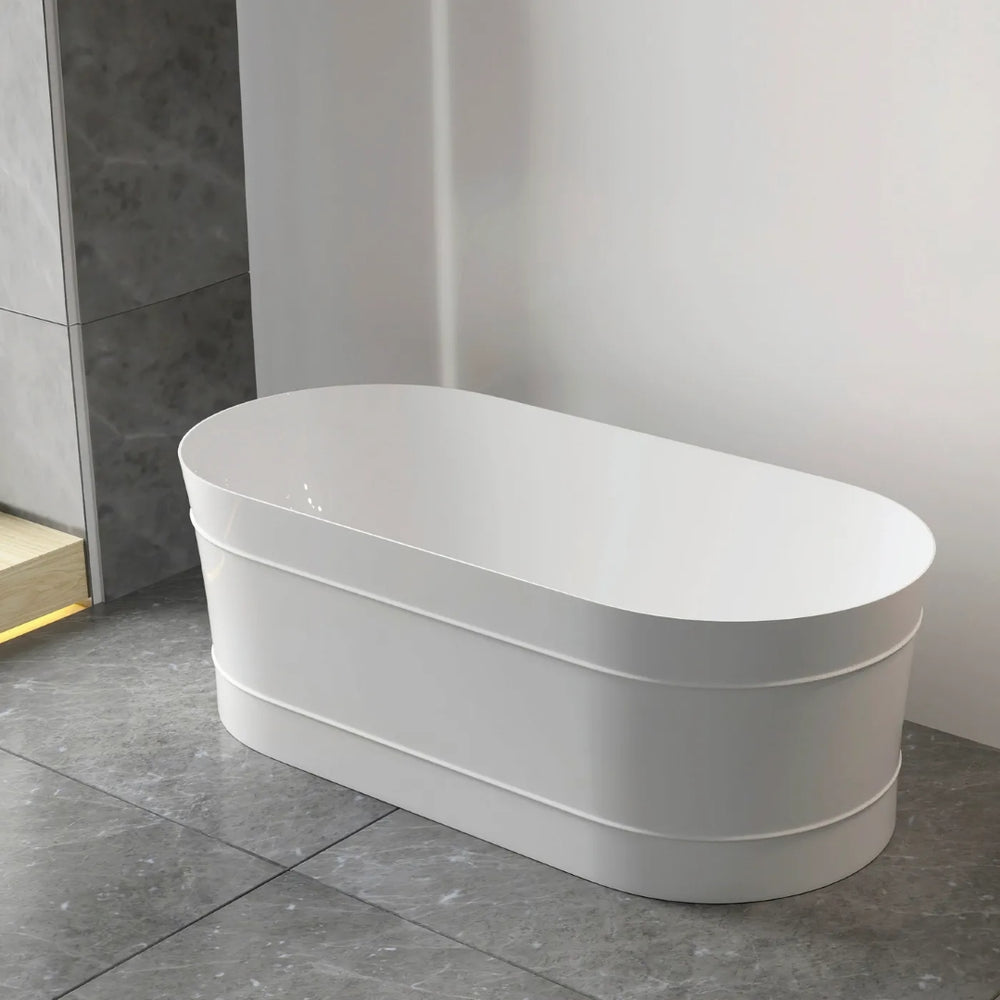 ATTICA BONDI FREE STANDING NON OVERFLOW BATHTUB 1700MM GLOSS WHITE