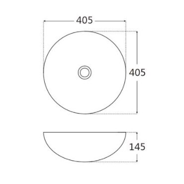 AULIC ARGYLE BASIN MATTE BLACK 405MM