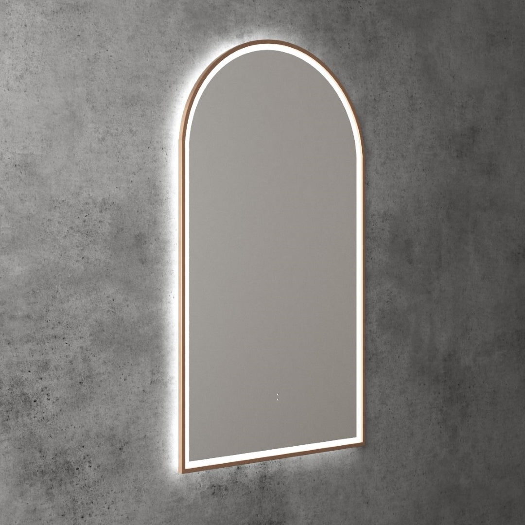 AULIC CANTERBURY LED MIRROR BRUSHED BRONZE 3 COLOUR LIGHTS 500X900MM