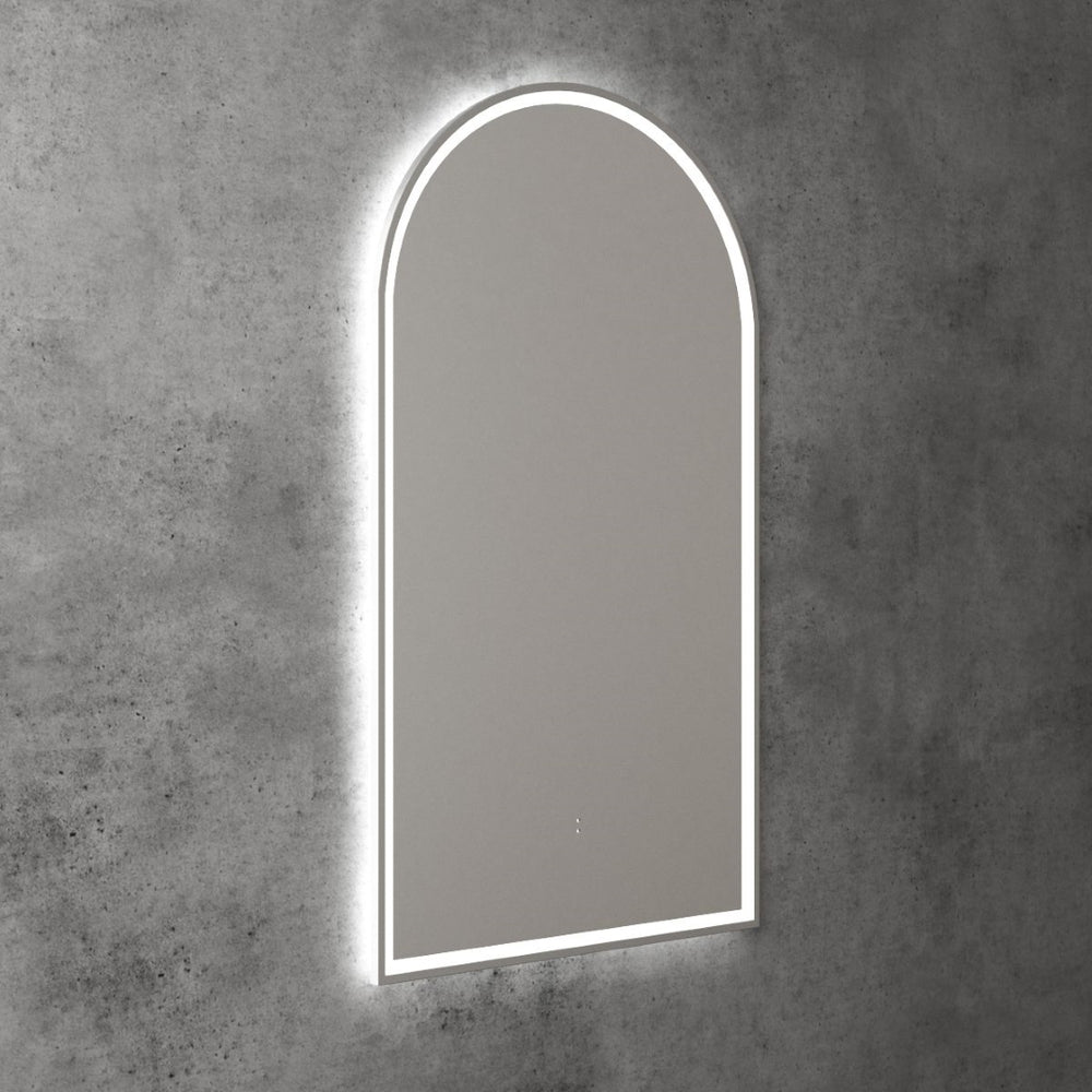 AULIC CANTERBURY LED MIRROR BRUSHED NICKEL 3 COLOUR LIGHTS 500X900MM