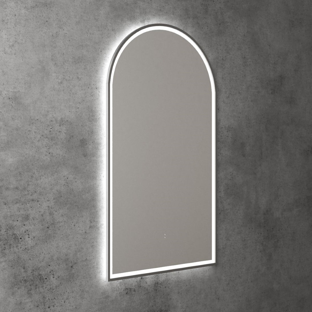 AULIC CANTERBURY LED MIRROR GUN METAL 3 COLOUR LIGHTS 500X900MM