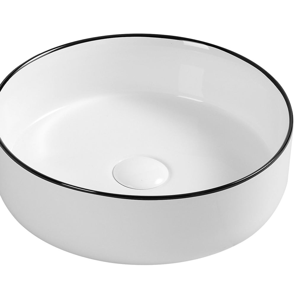 AULIC DOVE BASIN WHITE WITH BLACK EDGE 360MM