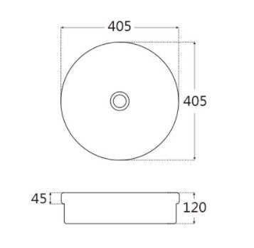 AULIC GARDINIER BASIN GLOSS WHITE 405MM