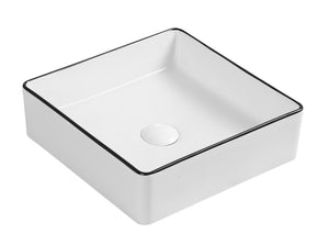 AULIC MACLEOD BASIN WHITE WITH BLACK EDGE 365MM