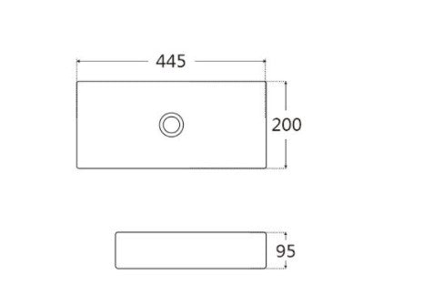 AULIC TYRRELL BASIN GLOSS WHITE 445MM
