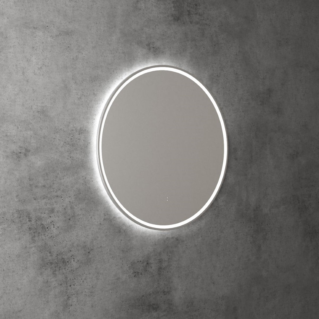AULIC WINDSOR LED MIRROR BRUSHED NICKEL 3 COLOUR LIGHTS 700X700MM