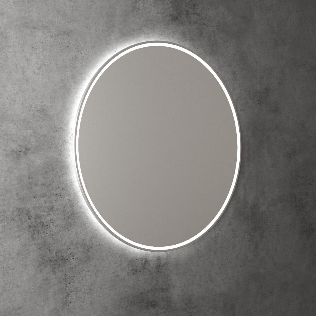 AULIC WINDSOR LED MIRROR BRUSHED NICKEL 3 COLOUR LIGHTS 900X900MM