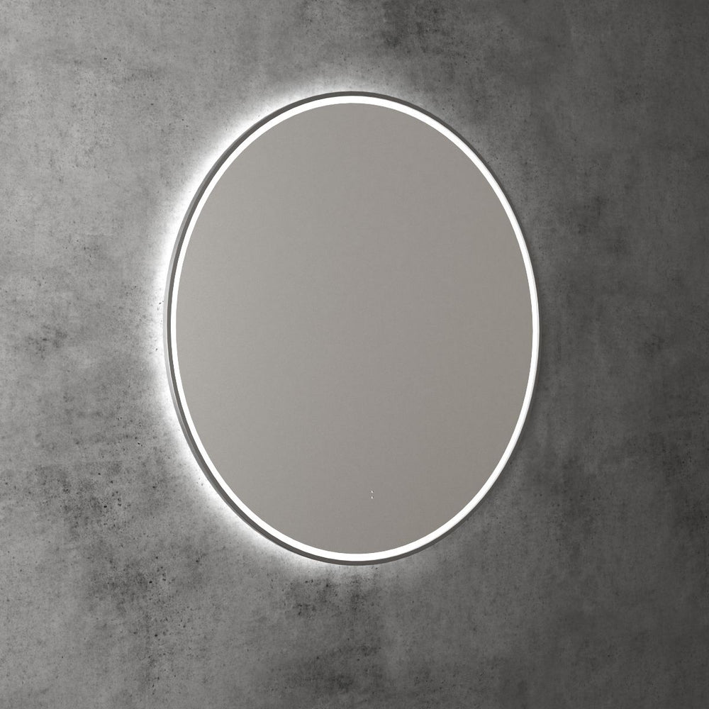 AULIC WINDSOR LED MIRROR GUN METAL 3 COLOUR LIGHTS 900X900MM