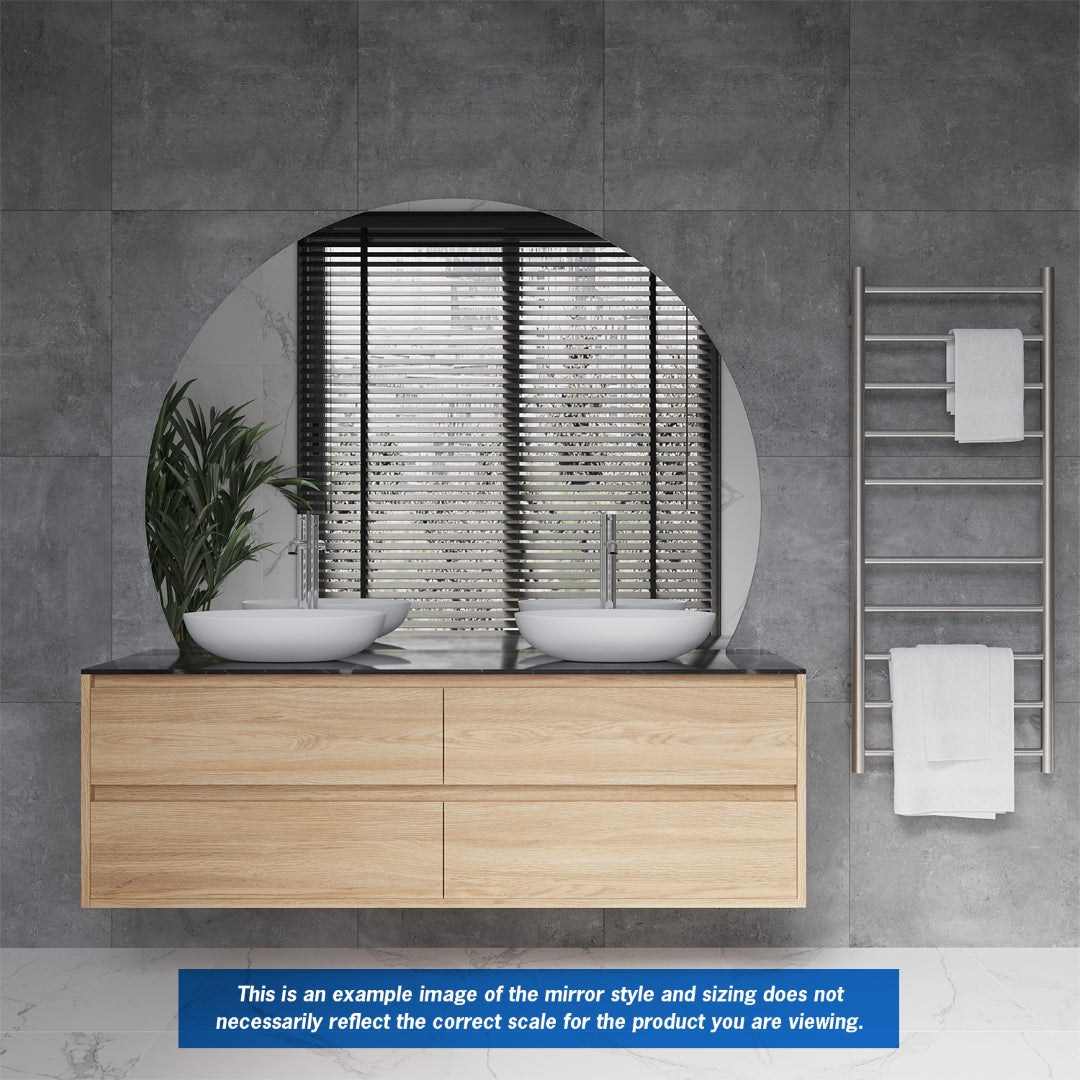 THERMOGROUP ABLAZE FRAMELESS D-SHAPE NON LED MIRROR WITH DEMISTER 1500X1100MM