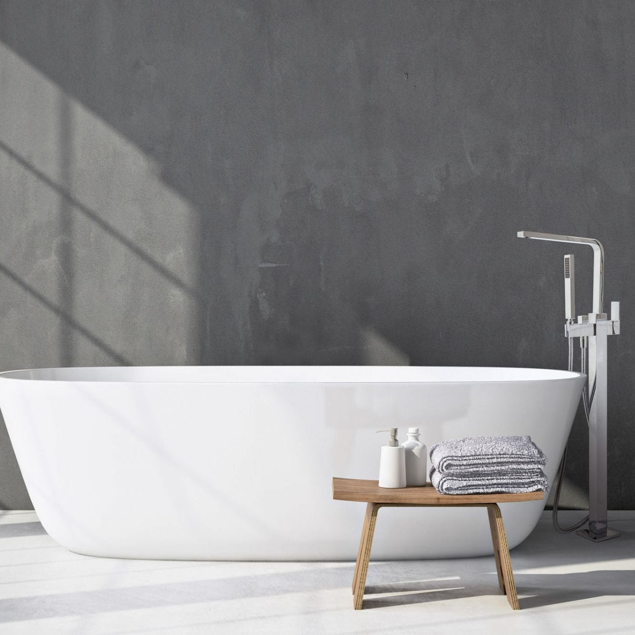 LINSOL ALESSIA FREESTANDING BATH FILLER CHROME