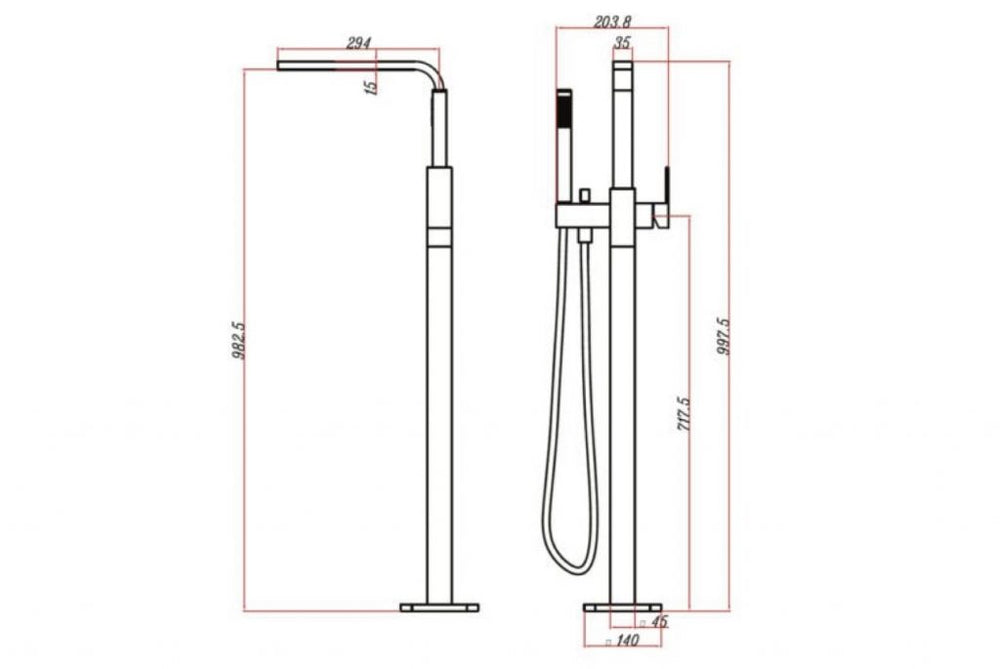 LINSOL ALESSIA FREESTANDING BATH FILLER CHROME